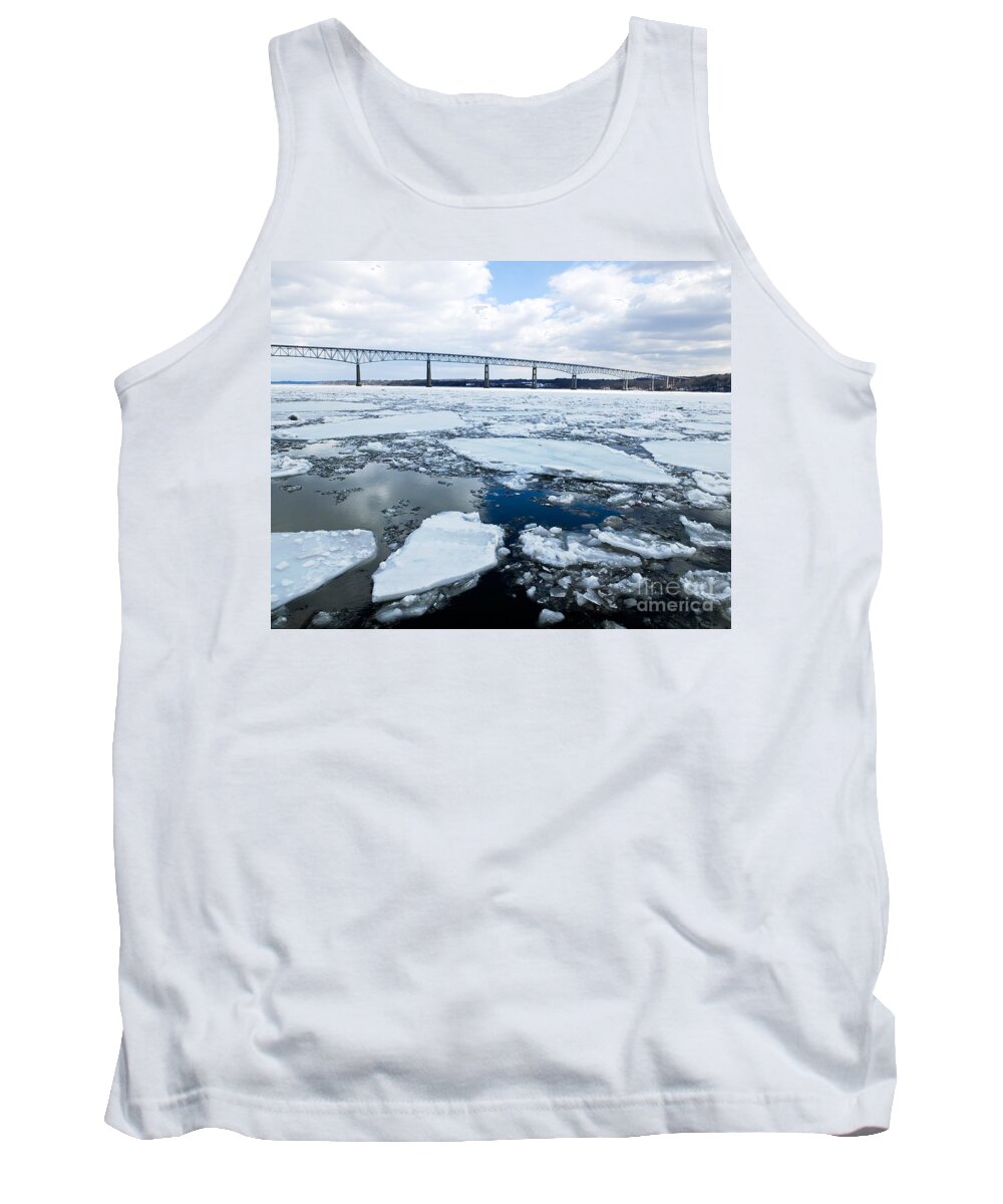 Artoffoxvox Tank Top featuring the photograph Rhinecliff Bridge over the Icy Hudson River by Kristen Fox