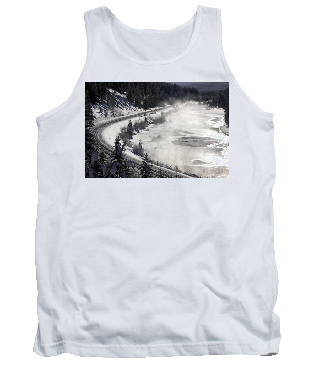 Rocky Tank Top featuring the photograph Rocky Mountains in Winter by Mark Duffy
