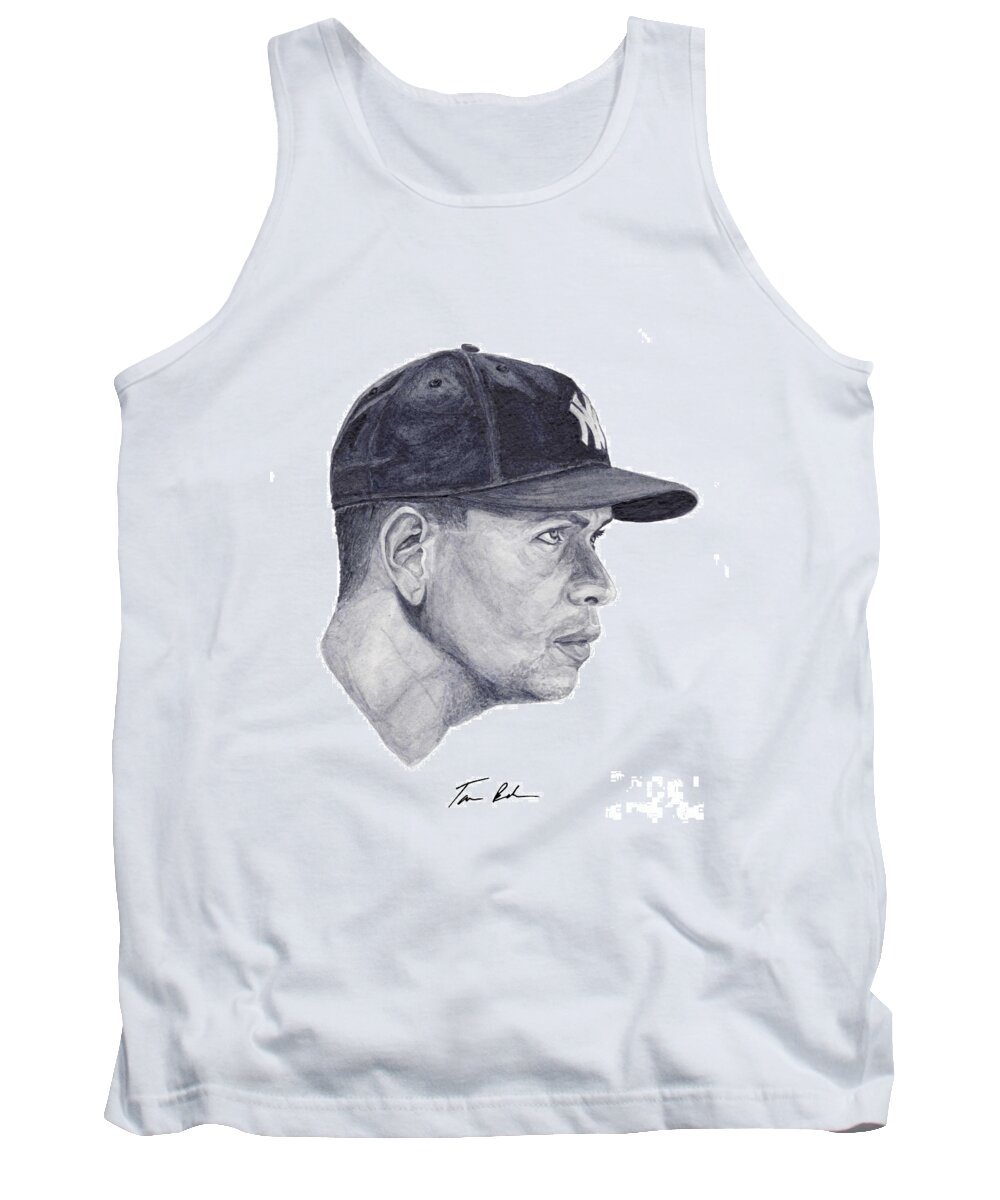 Alex Rodriguez Tank Top featuring the painting Rodriguez by Tamir Barkan