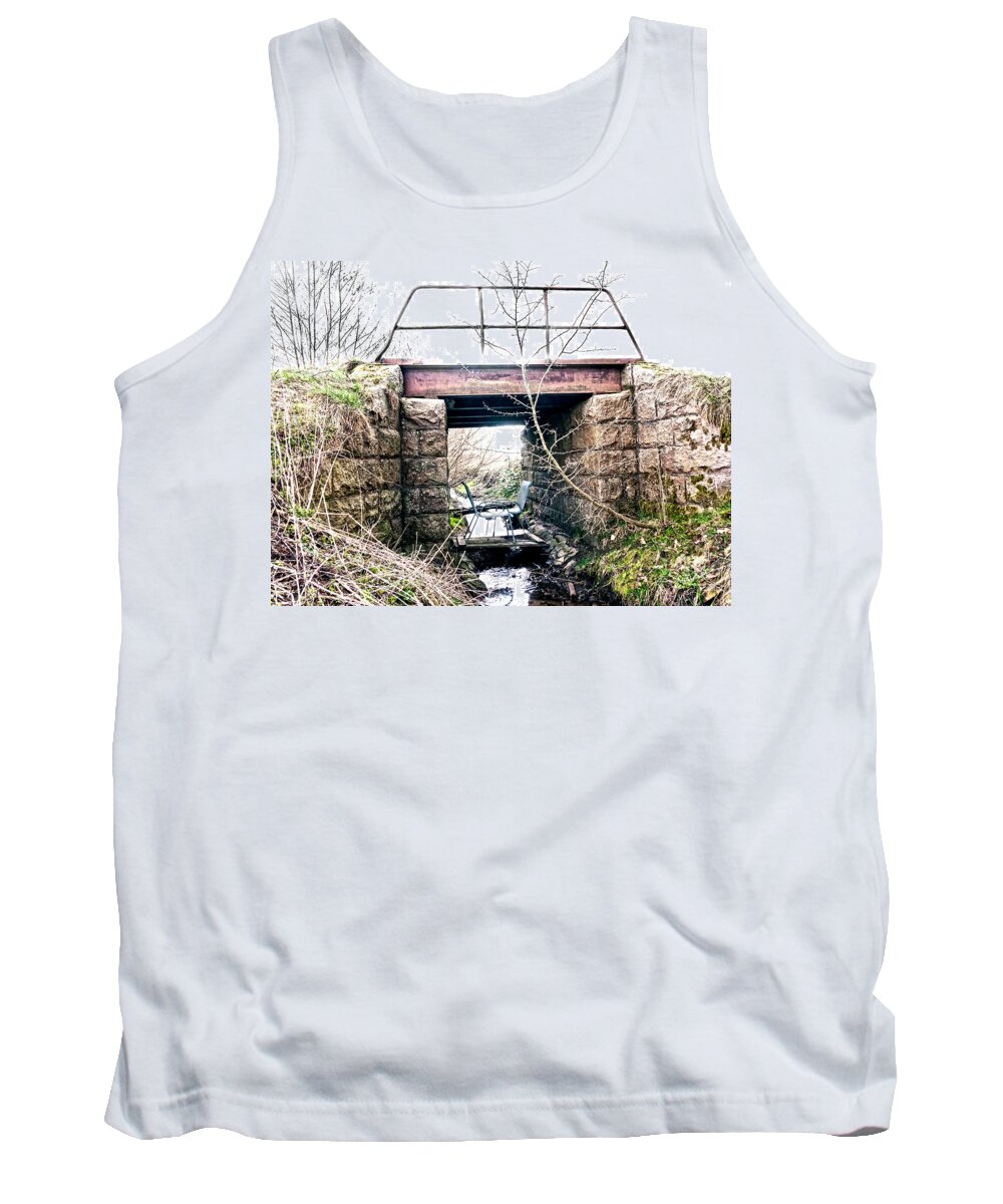 Bridge Tank Top featuring the photograph Old stone and stell bridge by Mike Santis