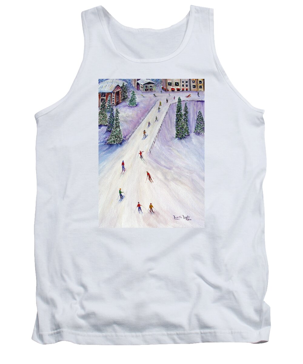 Snow Tank Top featuring the painting Rush Hour by Loretta Luglio