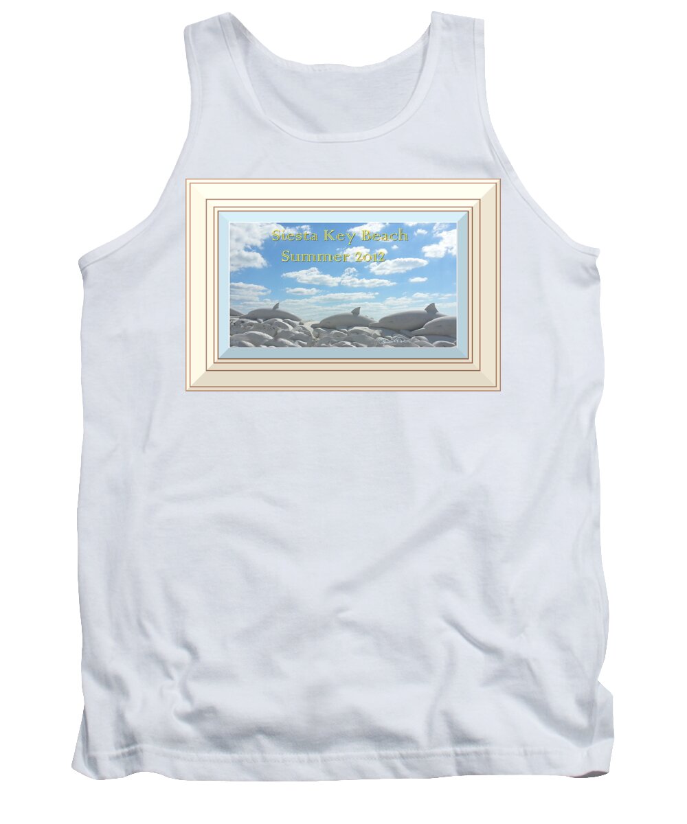 susan Molnar Tank Top featuring the photograph Sand Dolphins - Digitally Framed by Susan Molnar