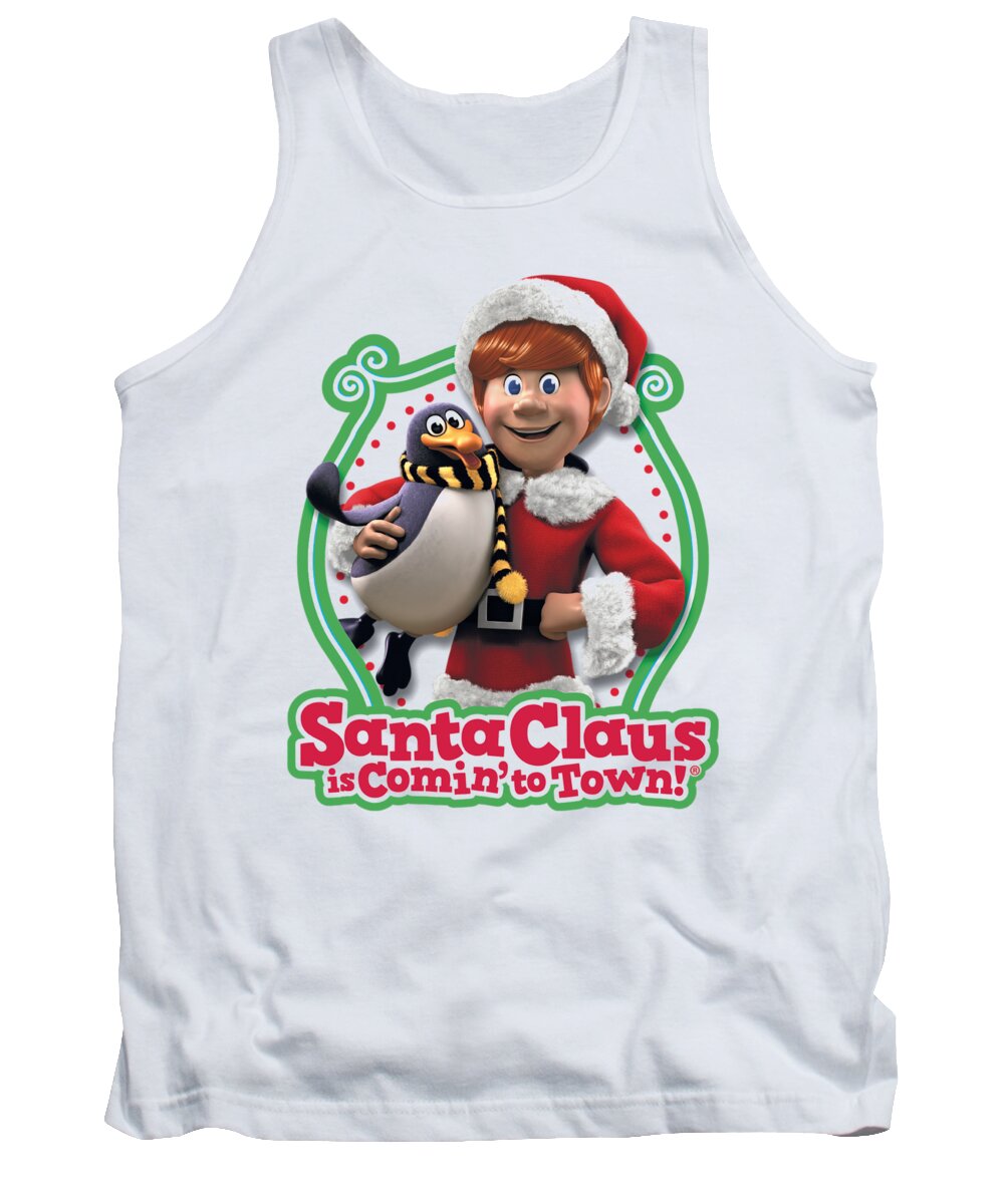  Tank Top featuring the digital art Santa Claus Is Comin To Town - Penguin by Brand A