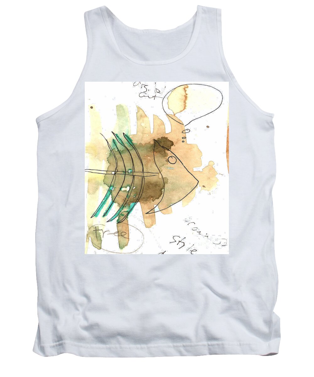Figure Tank Top featuring the painting Scaled Back by Jeff Barrett