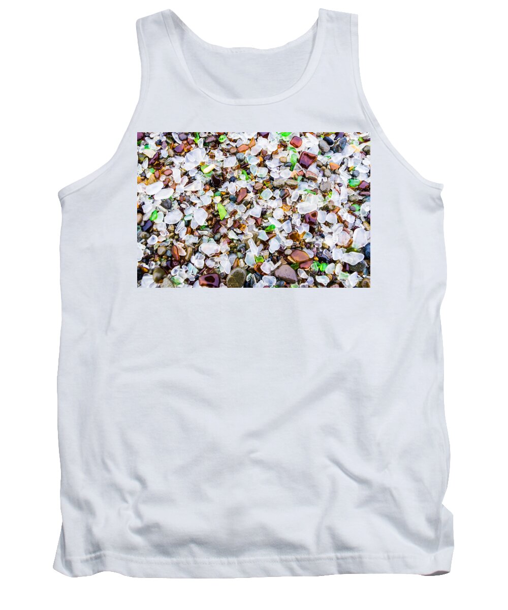 Sea Glass Tank Top featuring the photograph Sea Glass Treasures At Glass Beach by Priya Ghose