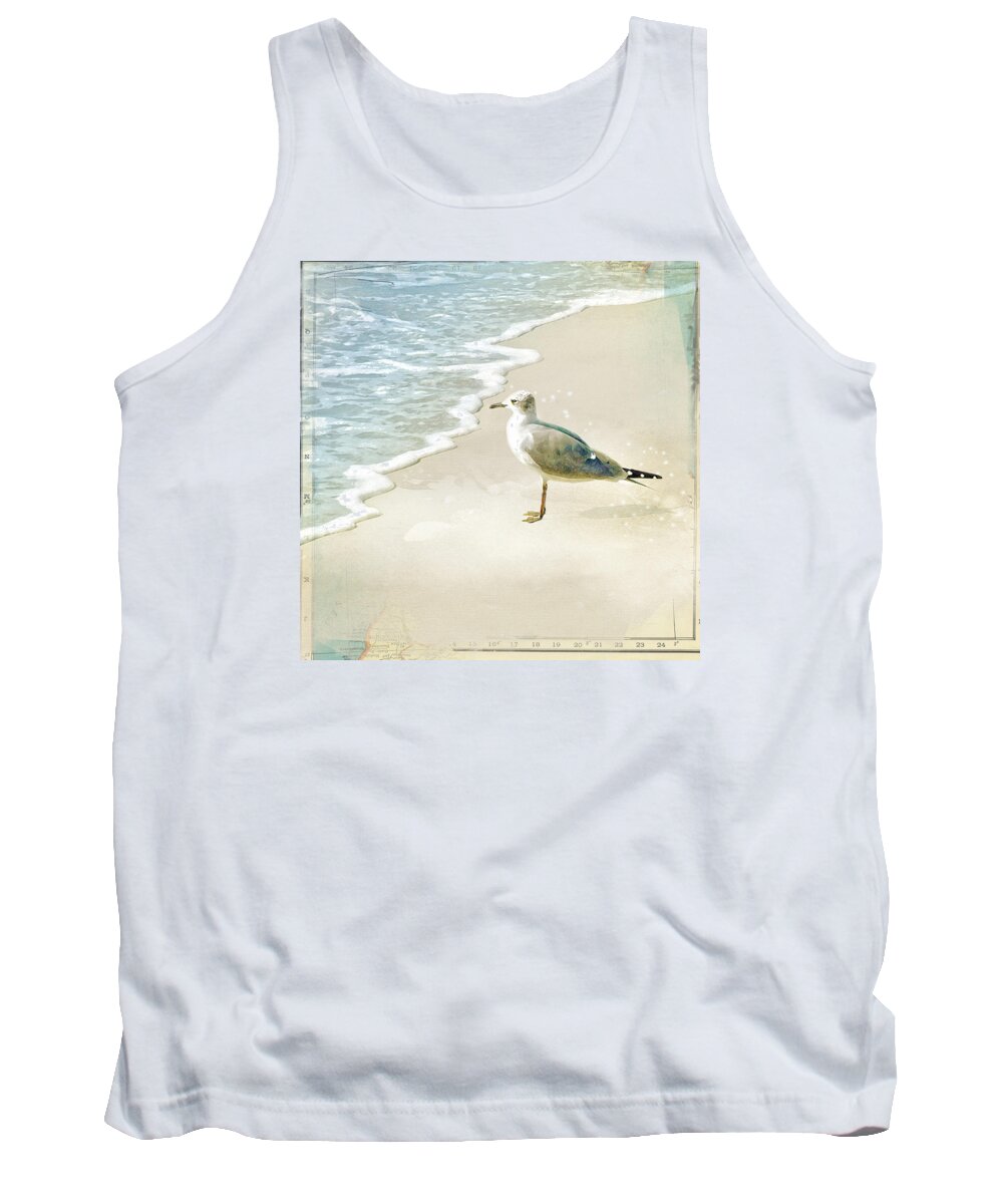 Seagull Tank Top featuring the photograph Marco Island Seagull by Karen Lynch