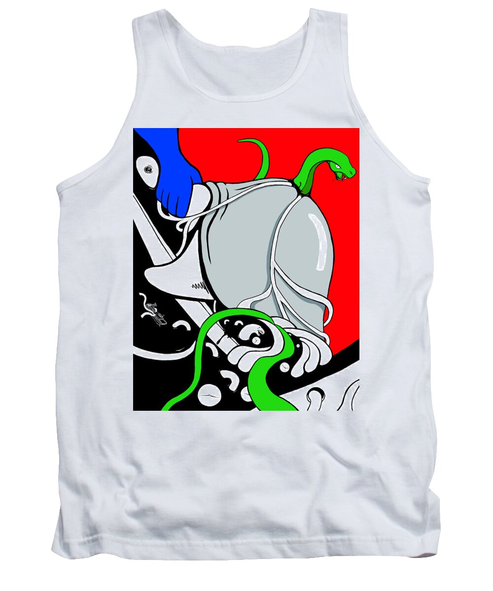 Snake Tank Top featuring the digital art Serpent of Time by Craig Tilley
