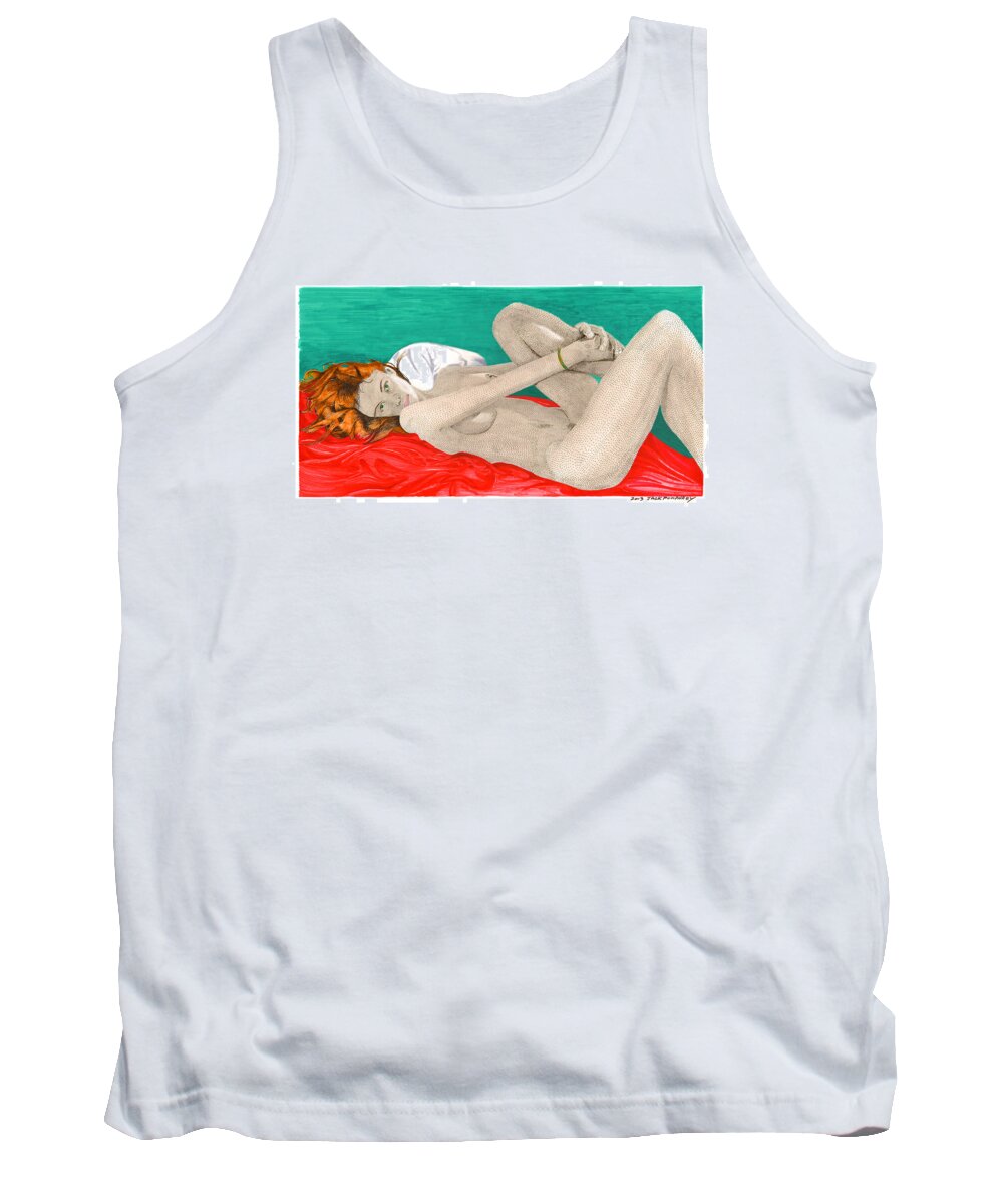Beautiful Tank Top featuring the painting Red Italian Sheets by Jack Pumphrey