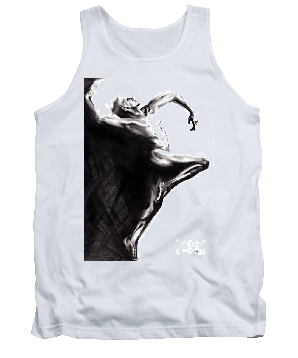 Figurative Tank Top featuring the drawing Shadowtwister by Paul Davenport