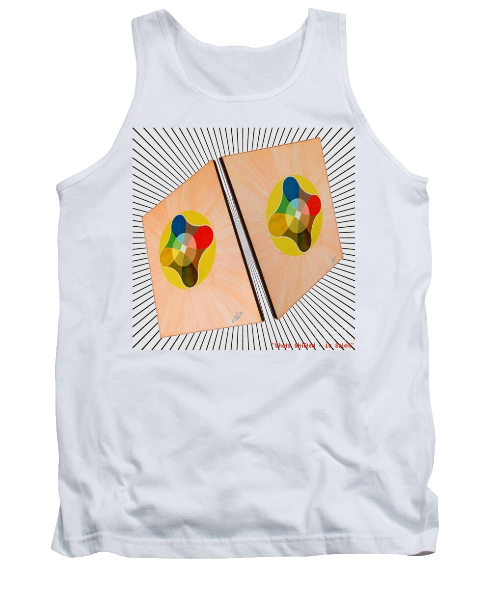 Shots Tank Top featuring the painting Shots Shifted - Le Soleil 4 by Michael Bellon