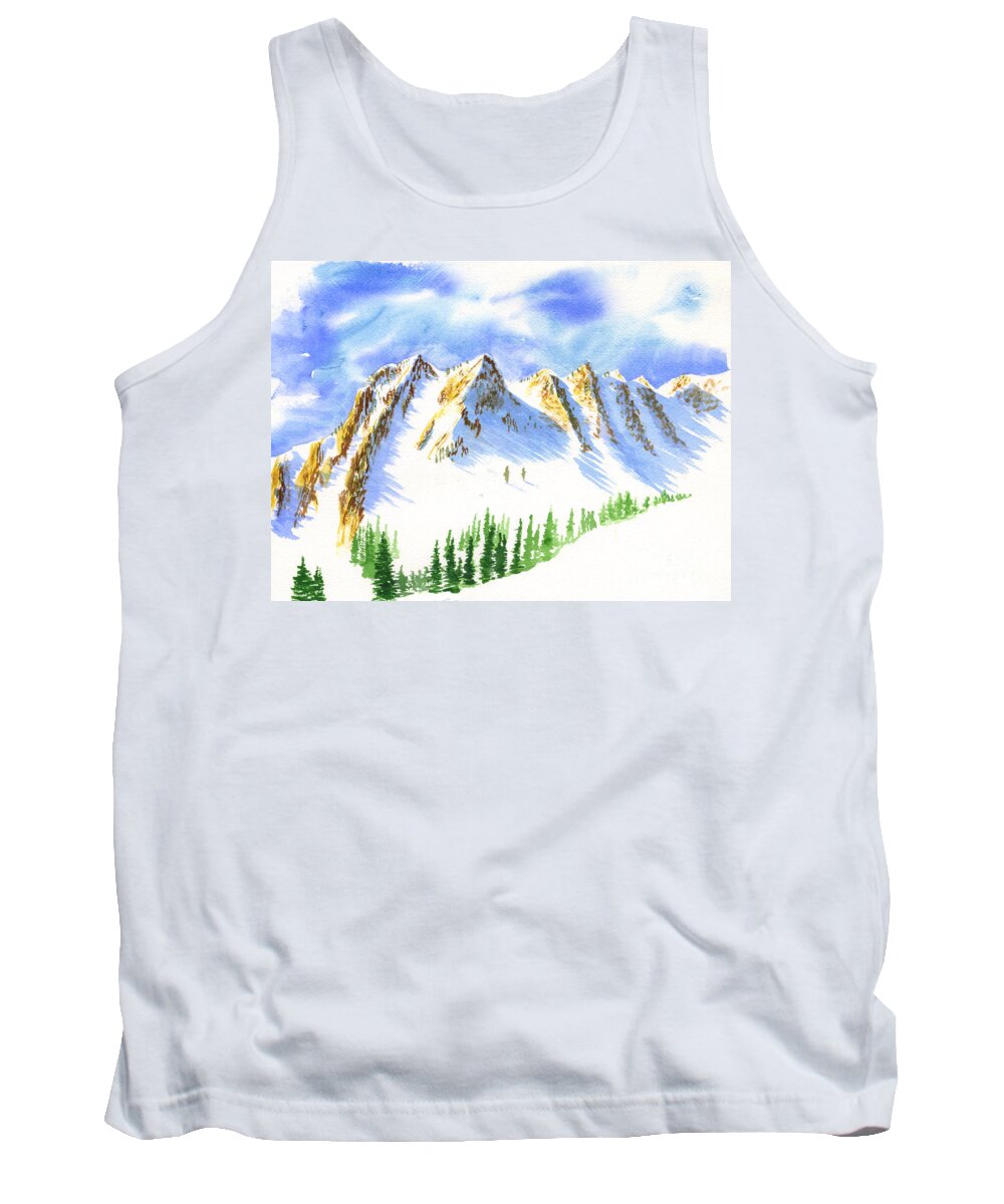 Mountains Tank Top featuring the painting Sisters Two by Walt Brodis