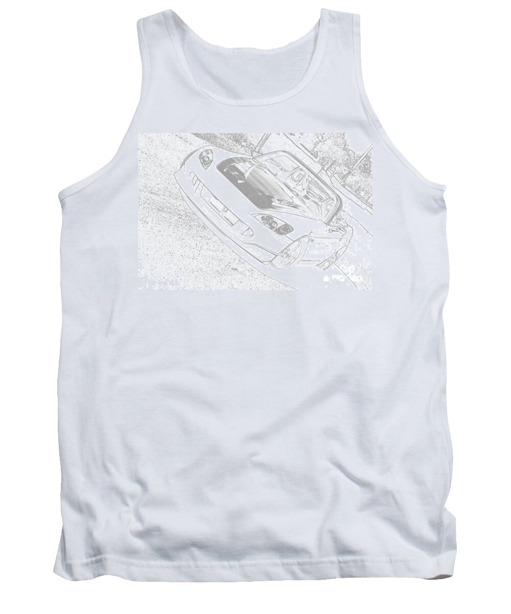 Sketch Tank Top featuring the mixed media Sketched S2000 by Eric Liller