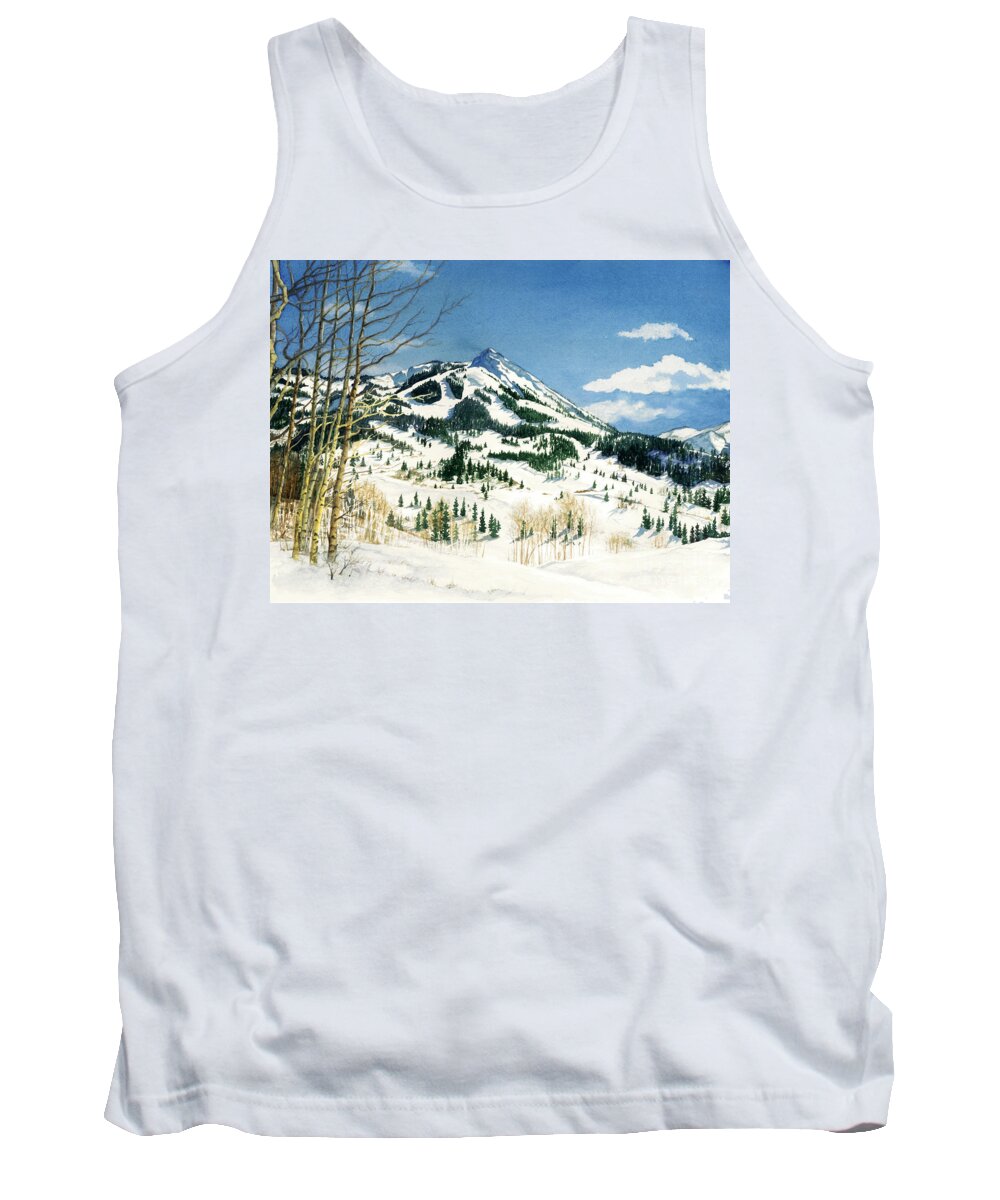 Water Color Paintings Tank Top featuring the painting Skiers Paradise by Barbara Jewell