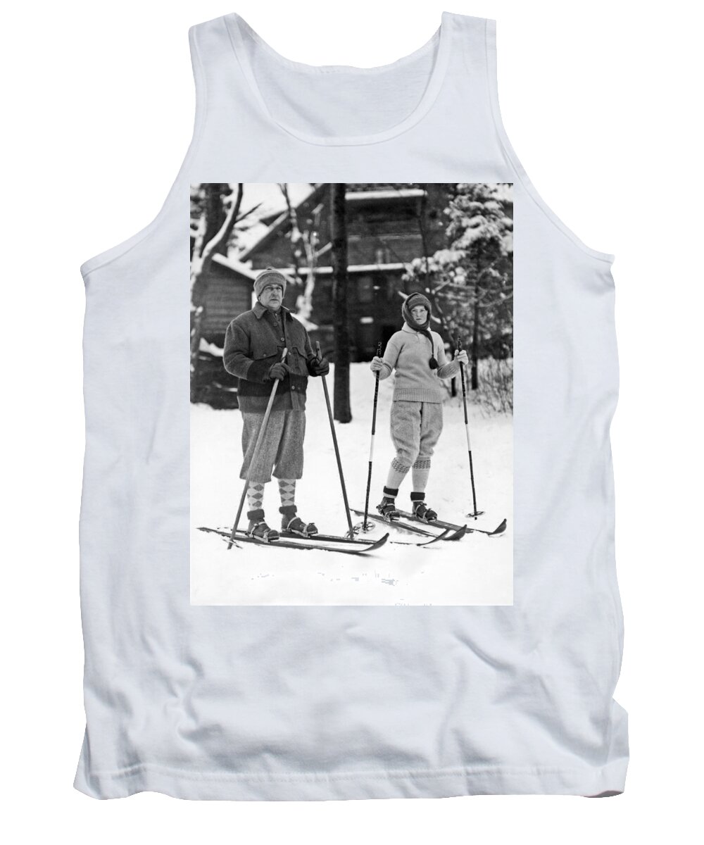 1926 Tank Top featuring the photograph Skiing At Lake Placid In NY by Underwood Archives