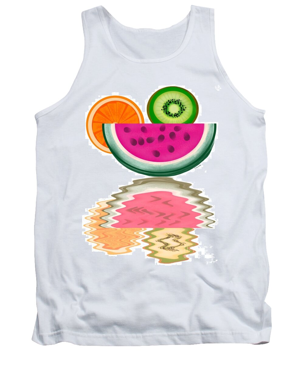 Still Life Tank Top featuring the digital art Sliced by Christine Fournier