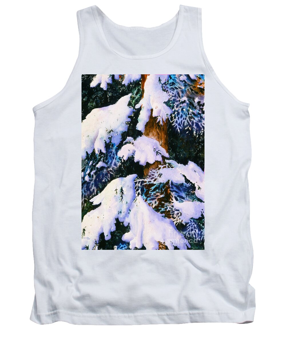 Snow And Frost Tank Top featuring the painting Snow and Frost by Teresa Ascone