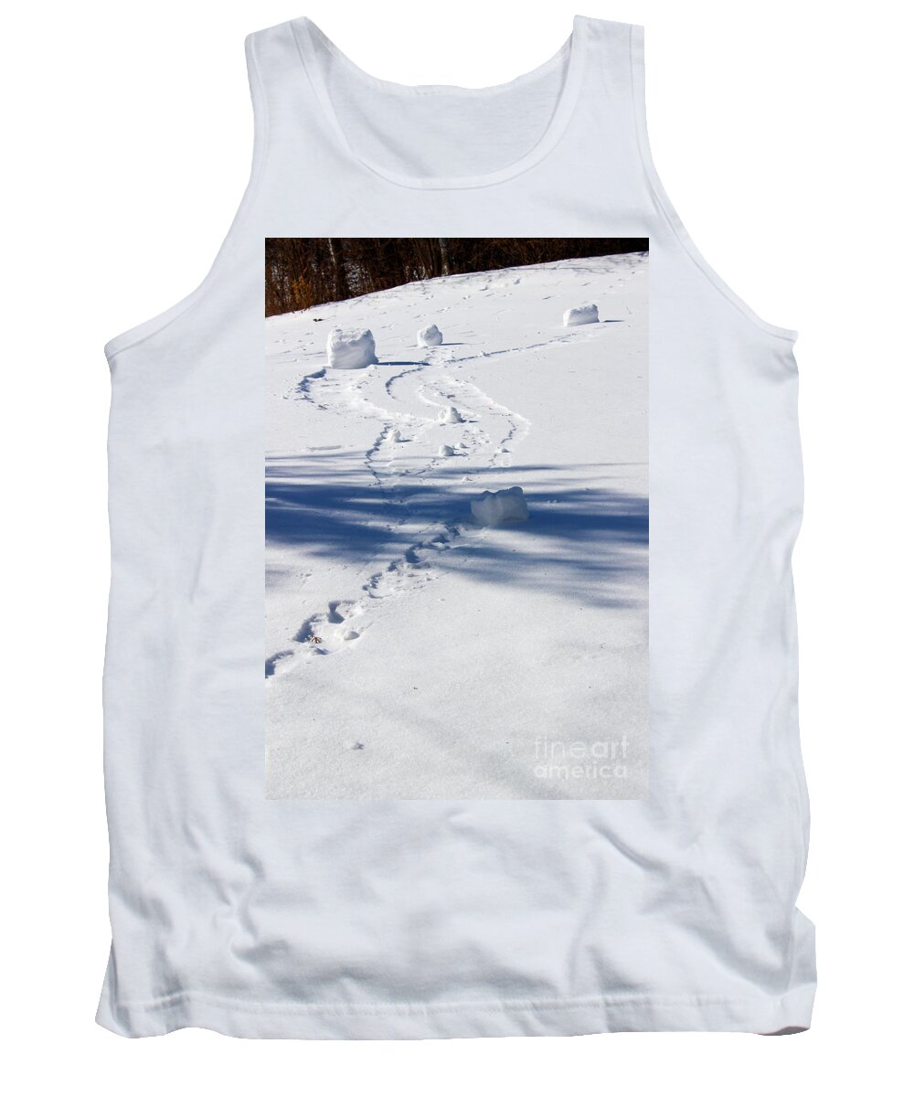 Winter Tank Top featuring the photograph Snow Rollers by Karen Adams
