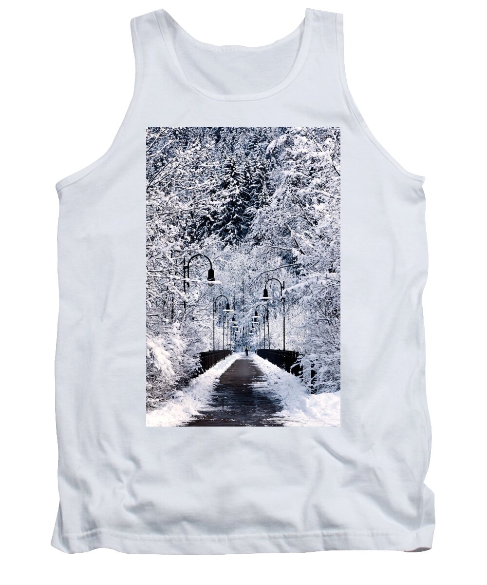 Germany Tank Top featuring the photograph Snowy bridge by Jorge Maia