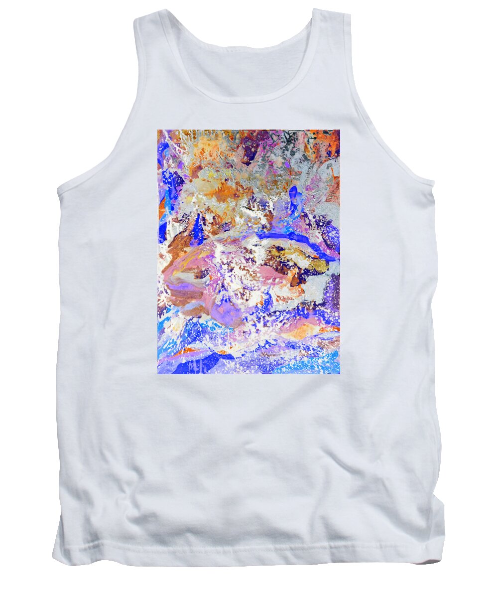 Garden Tank Top featuring the painting Snowy Garden by Pauli Hyvonen