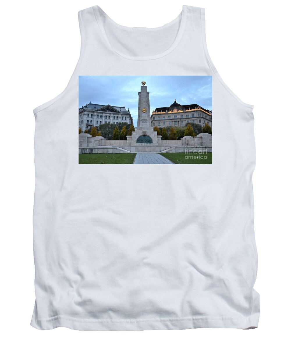 Soviet Union Tank Top featuring the photograph Soviet Red Army monument Budapest Hungary by Imran Ahmed