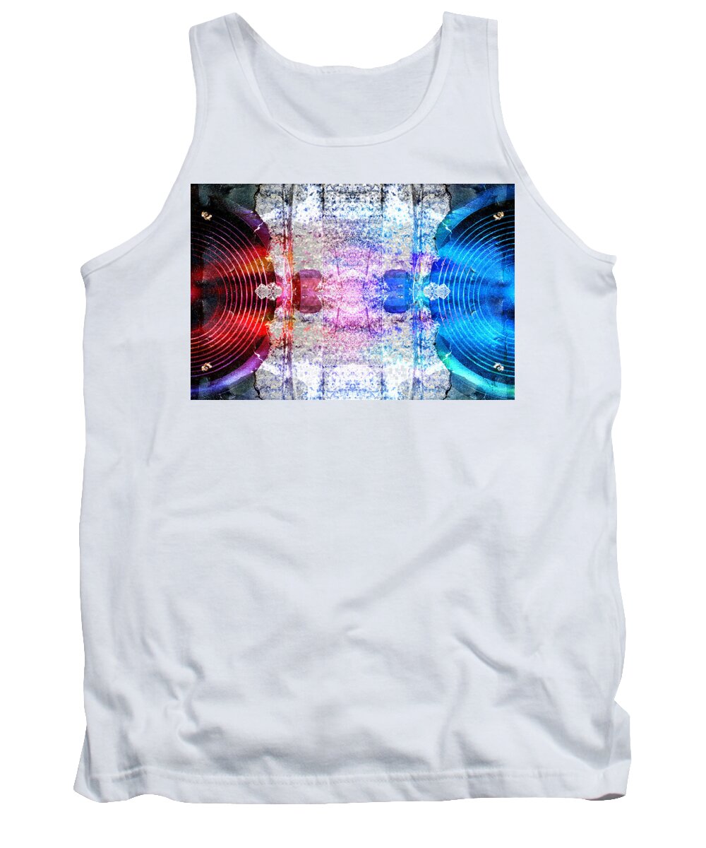 Audio Tank Top featuring the digital art Speakers 3 by Steve Ball