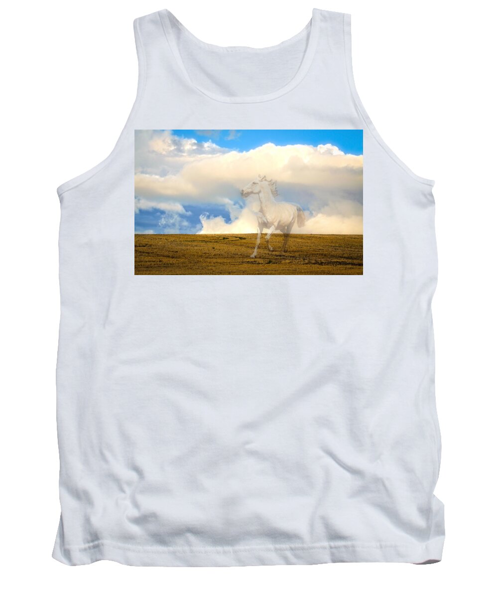 White Horses Tank Top featuring the photograph Spirit Horse by Steve McKinzie