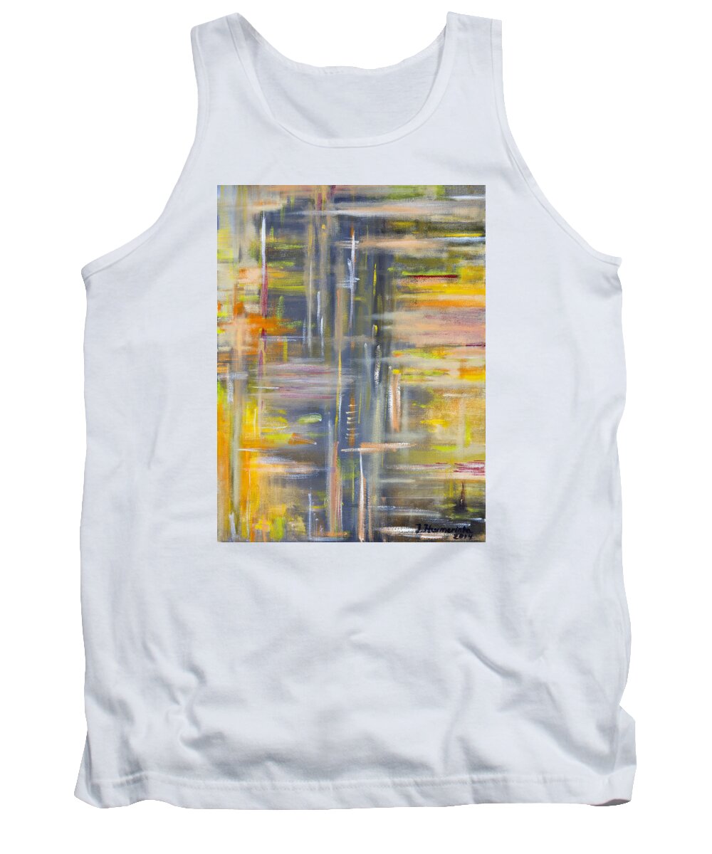 Spring Tank Top featuring the painting Spring in Finland 1 by Johanna Hurmerinta