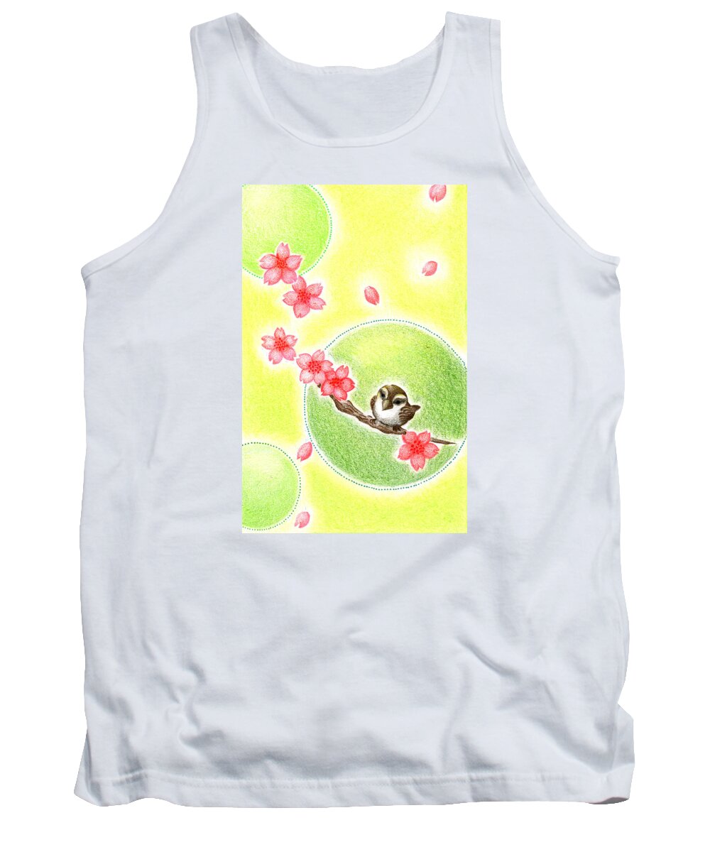 Greeting Cards Tank Top featuring the drawing Spring by Keiko Katsuta