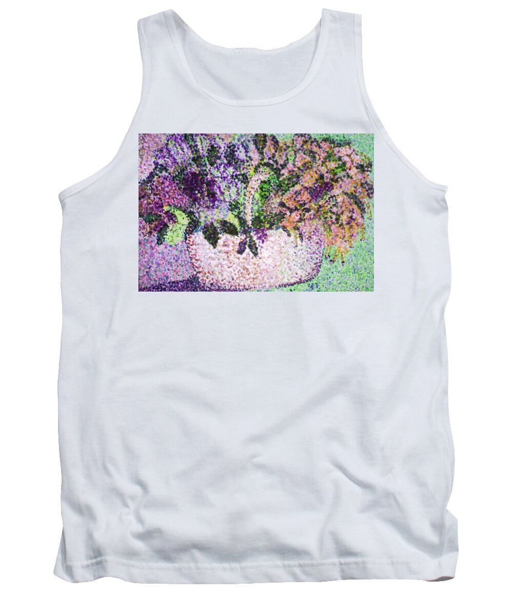 Purple Tank Top featuring the painting Springtime Basket by Vickie G Buccini