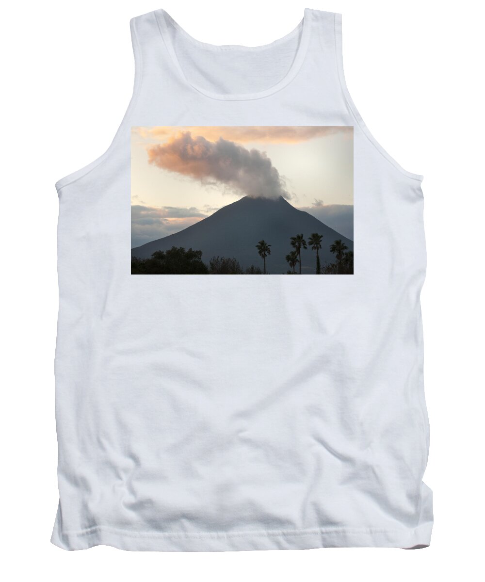 Kevin Schafer Tank Top featuring the photograph Steaming Volcano At Sunset Mount by Kevin Schafer