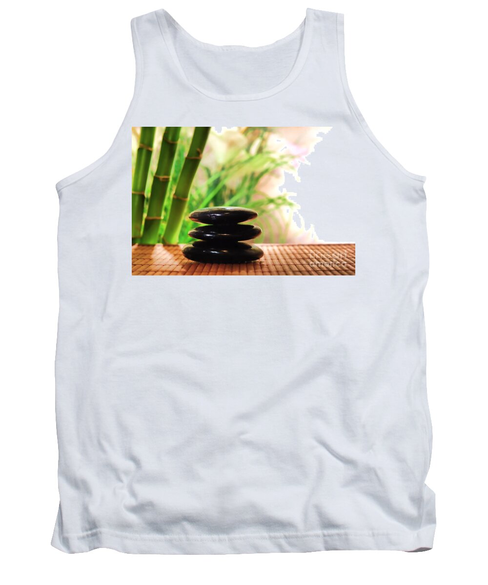 Spa Tank Top featuring the photograph Stone Cairn by Olivier Le Queinec
