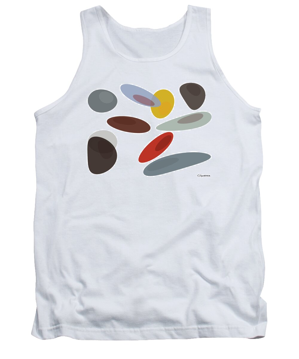Modern Digital Art Tank Top featuring the painting Stones DI by Carmen Guedez