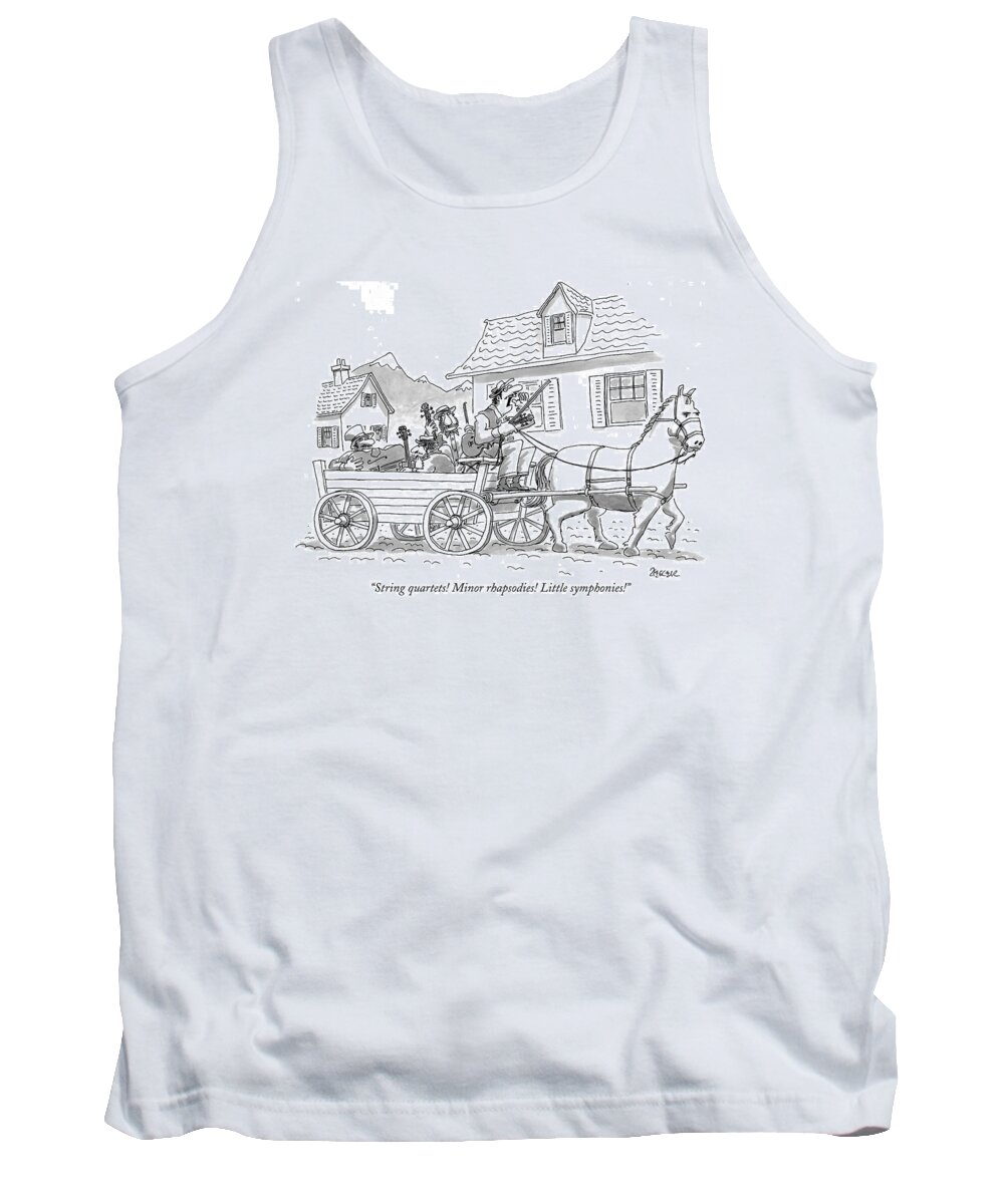 Peddlers Tank Top featuring the drawing String Quartets! Minor Rhapsodies! Little by Jack Ziegler