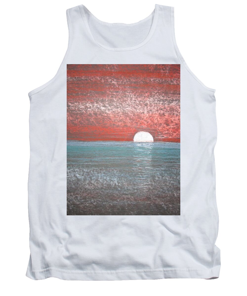 Sunset Tank Top featuring the drawing Sunset by Ingrid Van Amsterdam