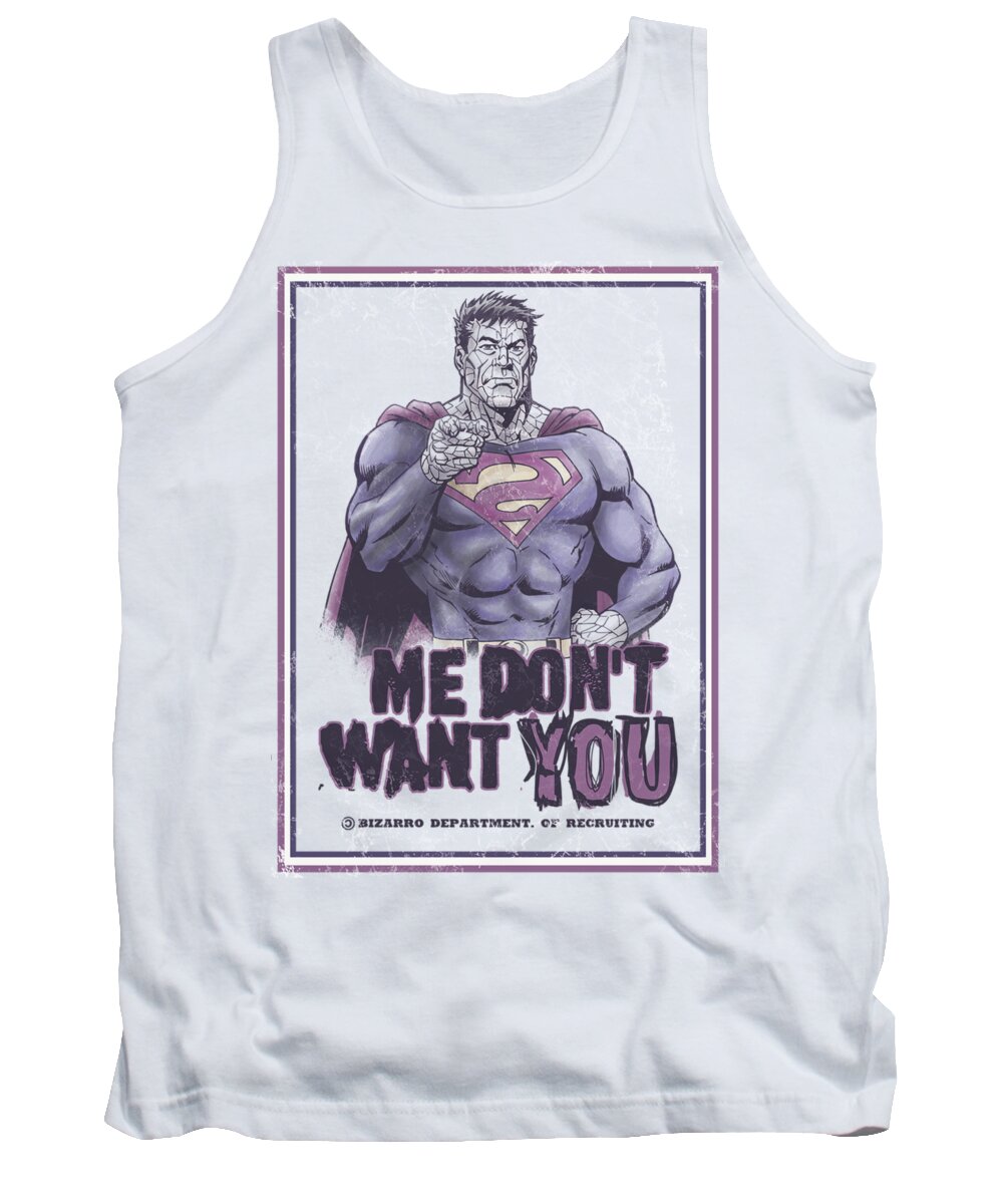 Superman Tank Top featuring the digital art Superman - Don't Want You by Brand A