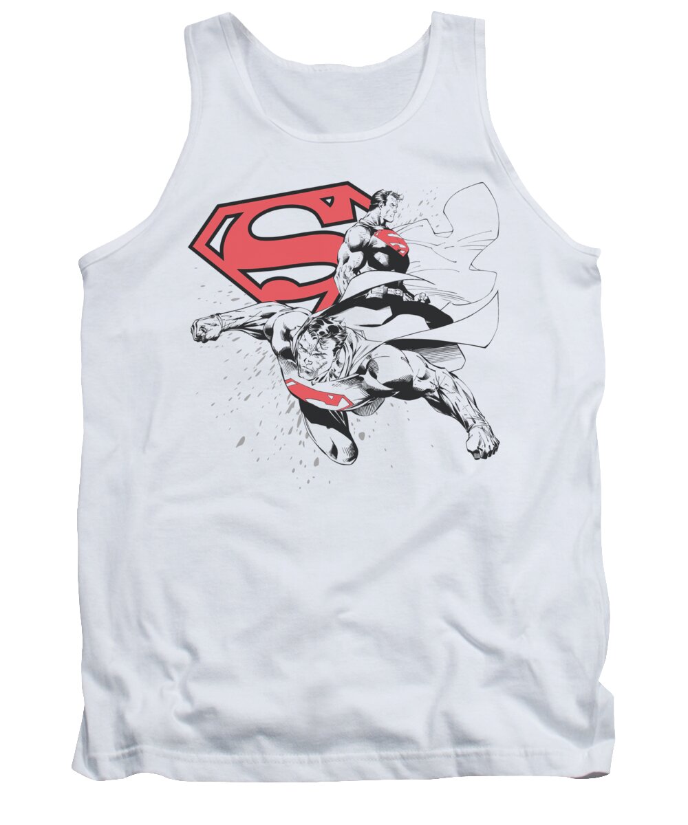 Superman Tank Top featuring the digital art Superman - Double The Power by Brand A