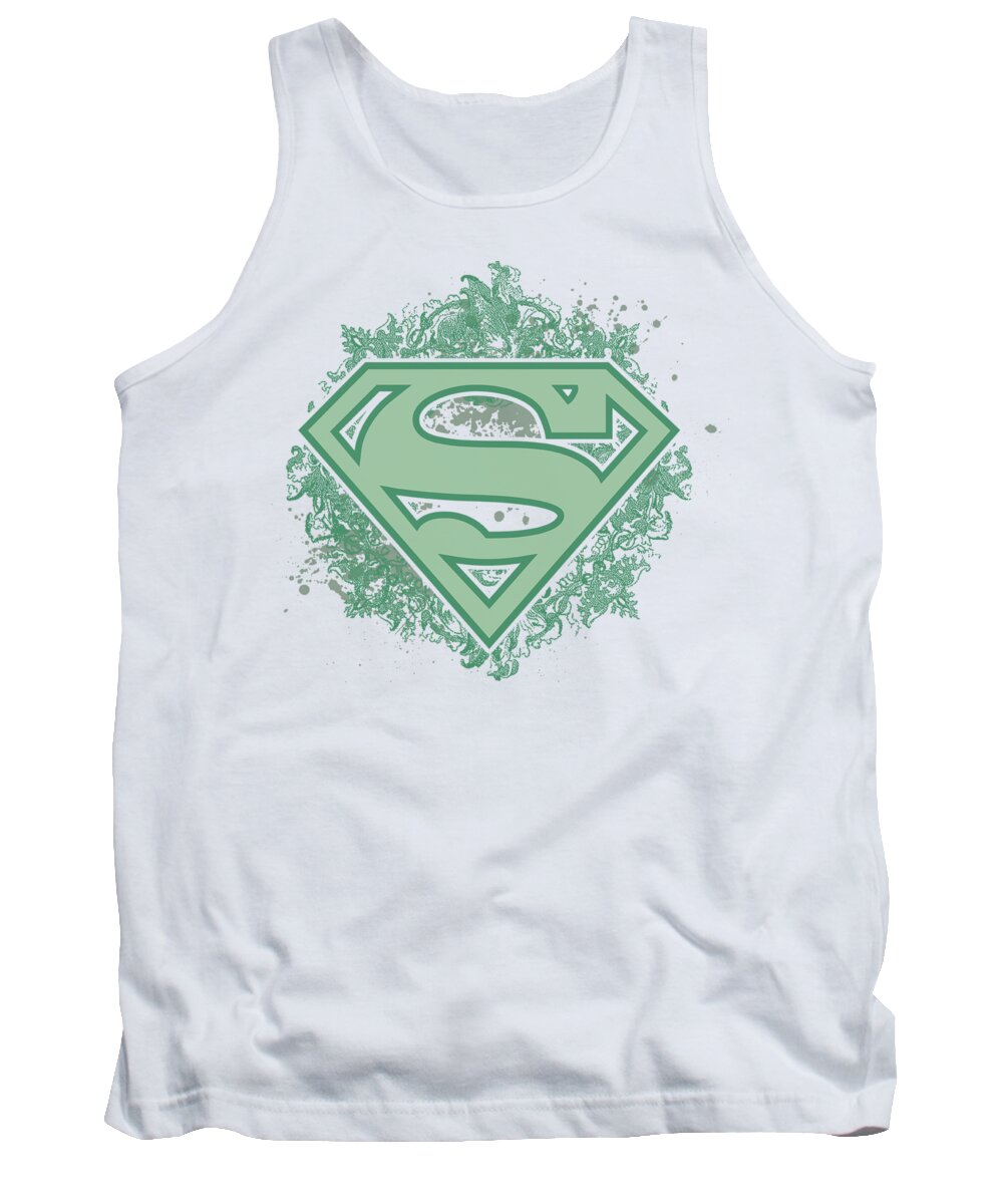 Superman Tank Top featuring the digital art Superman - Ornate Shield by Brand A