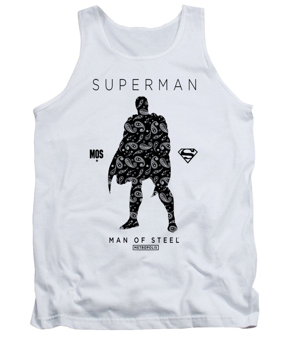  Tank Top featuring the digital art Superman - Paisley Sihouette by Brand A