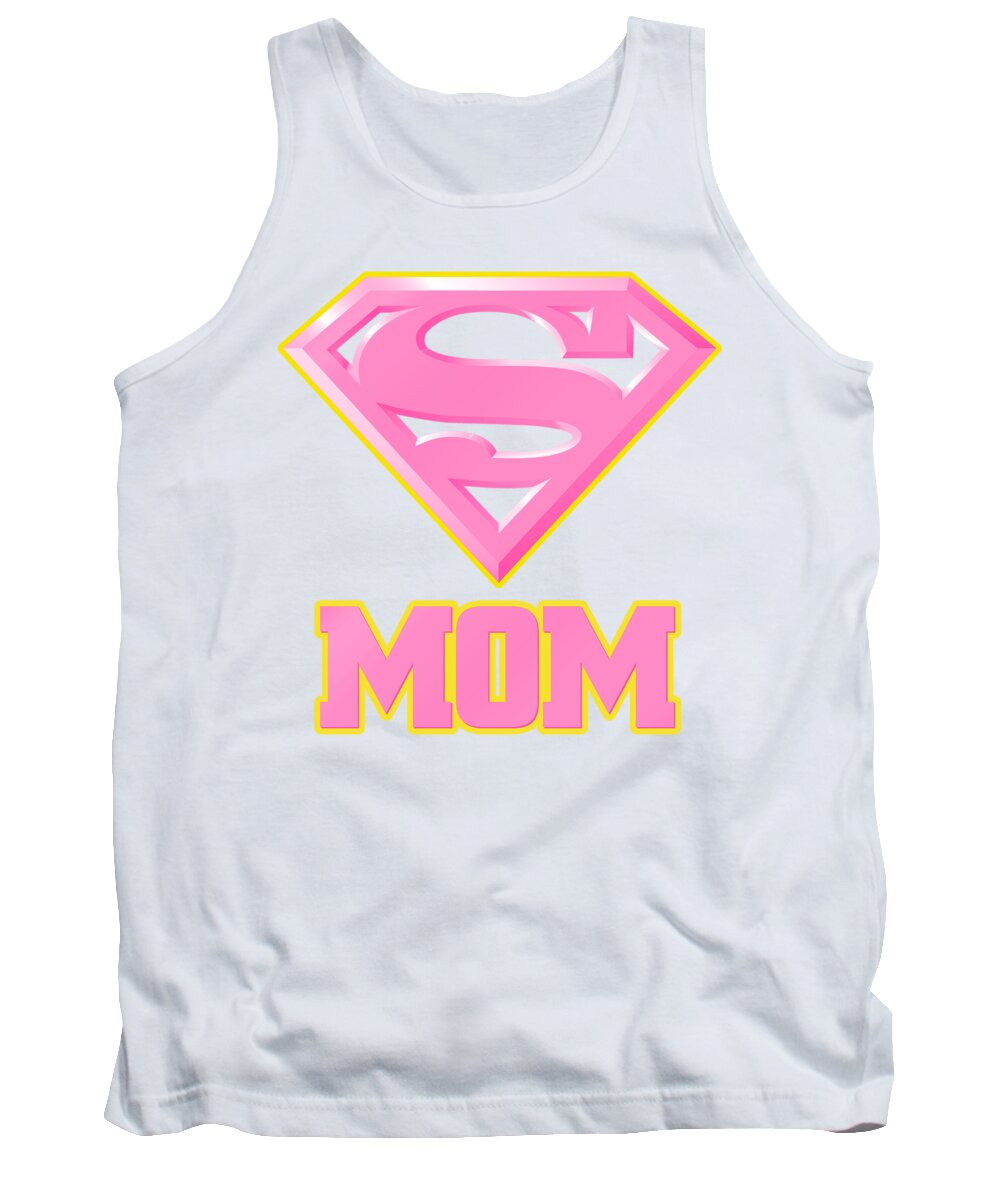  Tank Top featuring the digital art Superman - Super Mom Pink by Brand A