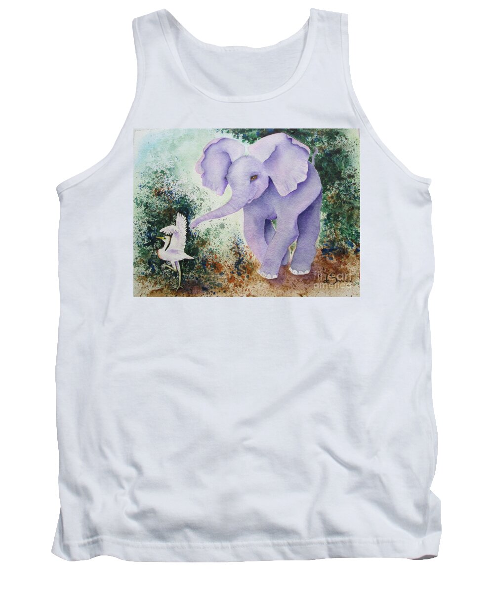 Tembo Tank Top featuring the painting Tembo Tag by Diane DeSavoy