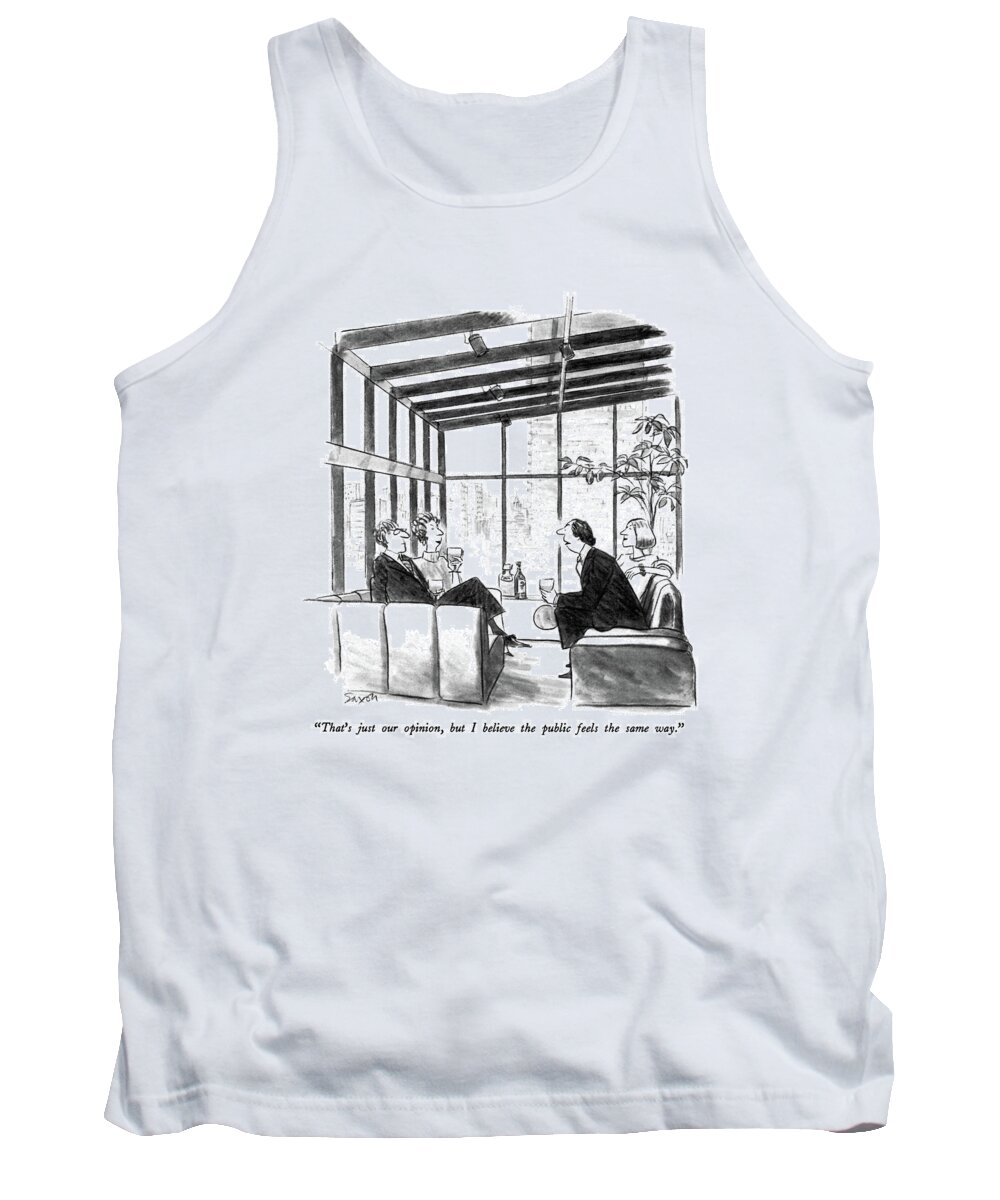 

 One Couple To Another Tank Top featuring the drawing That's Just Our Opinion by Charles Saxon