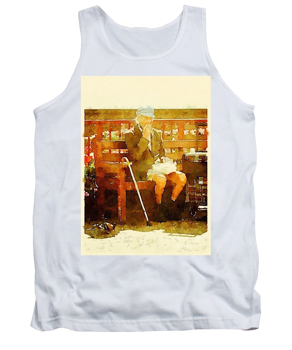 Watercolour Tank Top featuring the painting The Devonshire Man by Vix Edwards