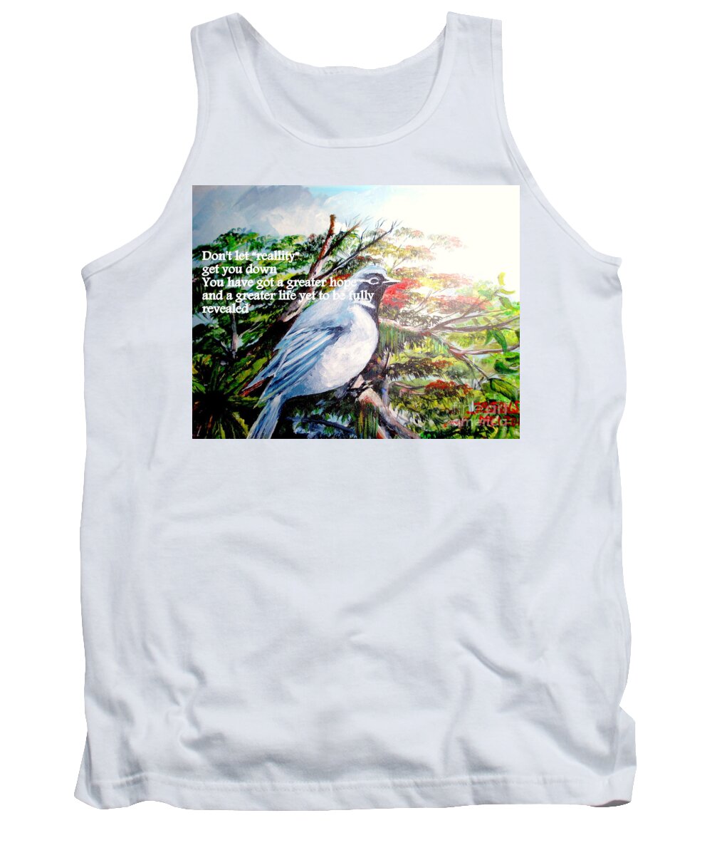 Bird Tank Top featuring the painting The Greater Hope And Life by Jason Sentuf