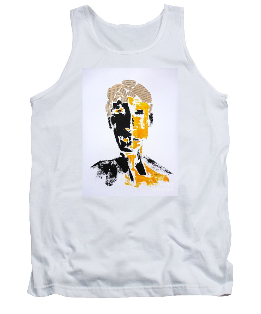 Mixed-media Tank Top featuring the mixed media The Literary Man by Cristina Stefan