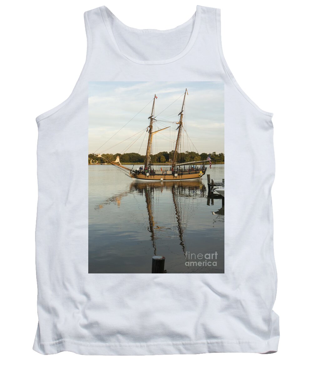 eastern Shore Tank Top featuring the photograph The schooner Sultana at Chestertown Maryland by William Kuta