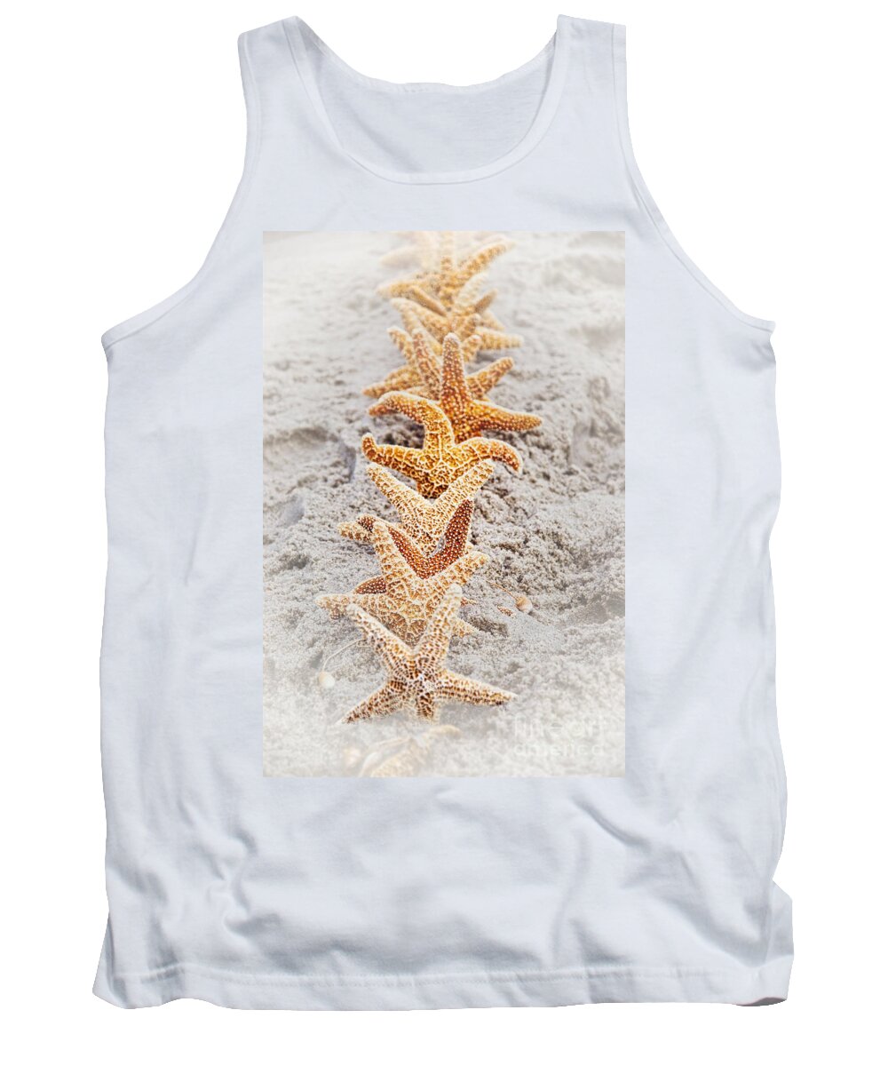 Starfish Tank Top featuring the photograph The Starfish Line Dance by Debra Fedchin