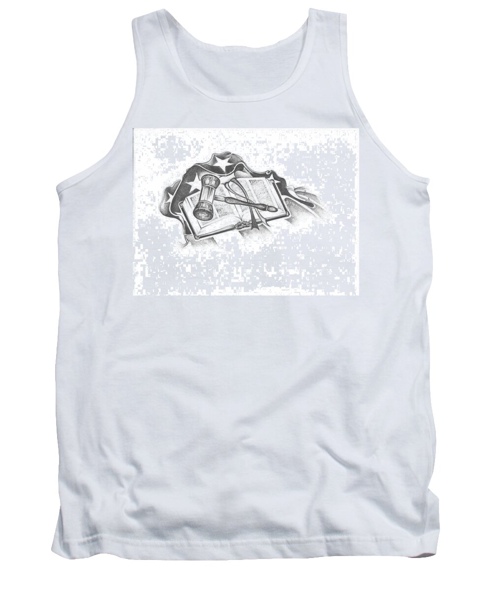 Woodcutter's Revival Tank Top featuring the drawing The Trials of Life by Scott and Dixie Wiley