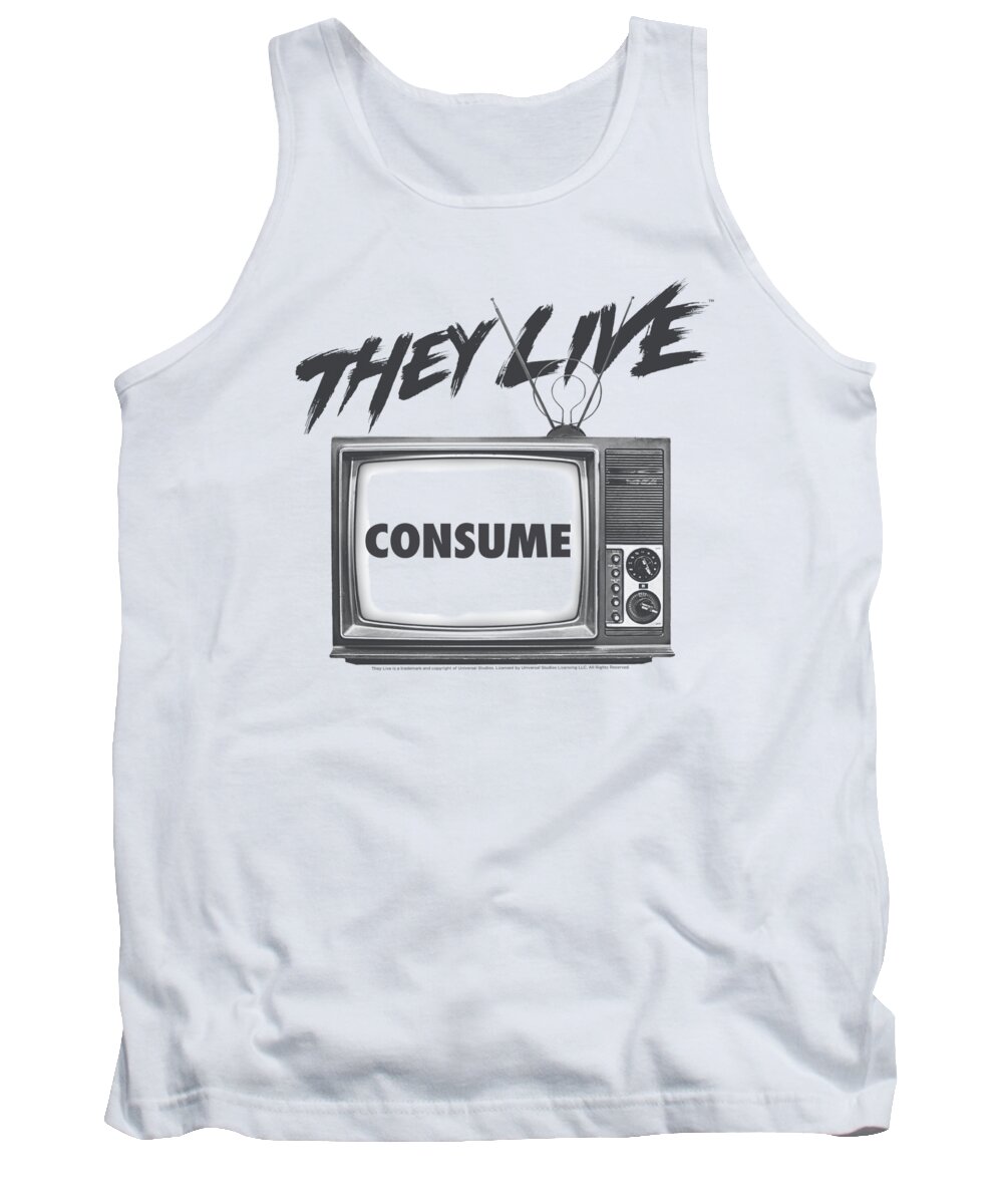 They Live Tank Top featuring the digital art They Live - Consume by Brand A