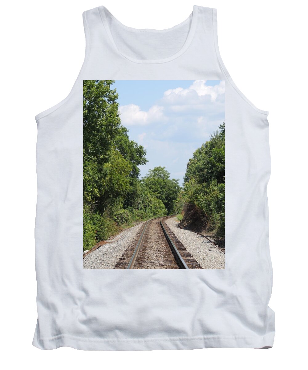Railroad Tank Top featuring the photograph Traxs To Anywhere by Aaron Martens