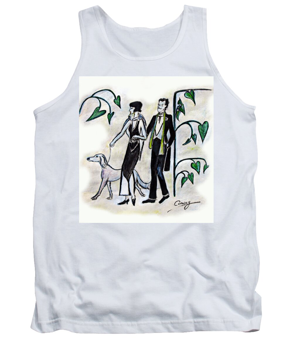 Vintage Tank Top featuring the painting Tres Chic by Tom Conway